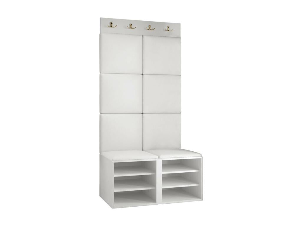 Meuble d'entrée Artvivrestore 383 186x84x46cm Blanc - Brun clair MDF - Stratifié - Tapisserie 85389GFJD