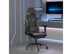 Chaise de jeu de massage avec repos-pied Noir/Gris Similicuir 20132COGT
