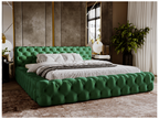 Lit rembourré avec rangement - 160x200 - lit double - velours - vert - Artvivrestore 97835TWAC