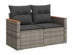 Salon de jardin 6 pièces avec coussins gris résine tressée 95525ZWDE