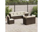 Salon de jardin 8 pcs avec coussins marron résine tressée 29341AHLU