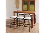 Ensemble de bar de jardin avec coussins 7 pièces Marron 07339IPJC