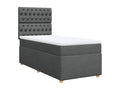 Sommier à Calmetop de lit avec matelas Gris foncé 90x200 cm Tissu 12286UZVW