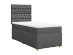 Sommier à Calmetop de lit avec matelas Gris foncé 90x200 cm Tissu 12286UZVW