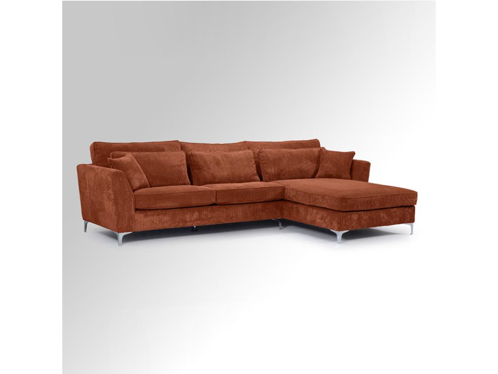 Canapé angle droit velours tricoté ambre Artvivrestore 67873NXPJ