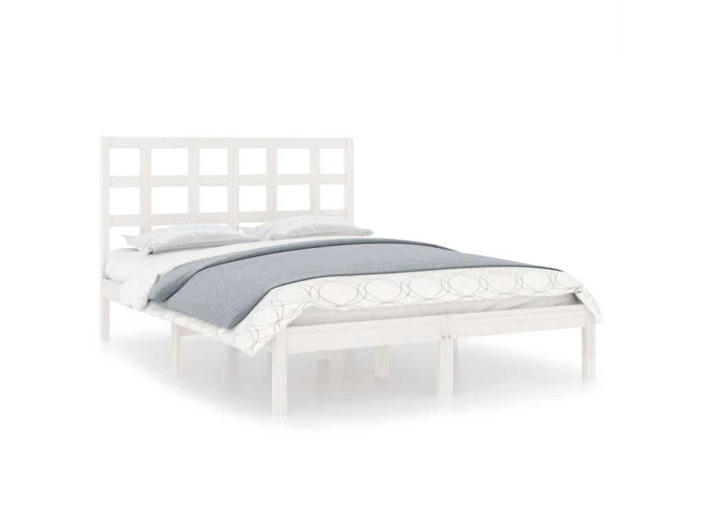 Cadre de lit sans matelas blanc 160x200 cm bois massif 61880SGIP