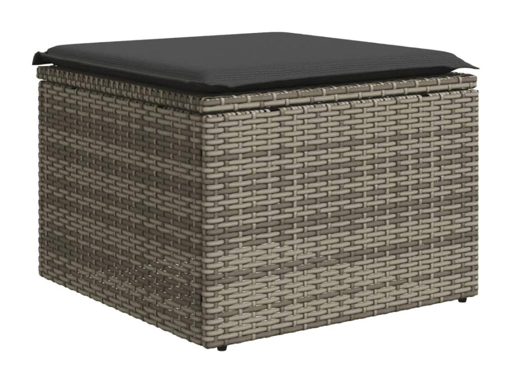 Salon de jardin 6 pièces avec coussins gris résine tressée 95525ZWDE