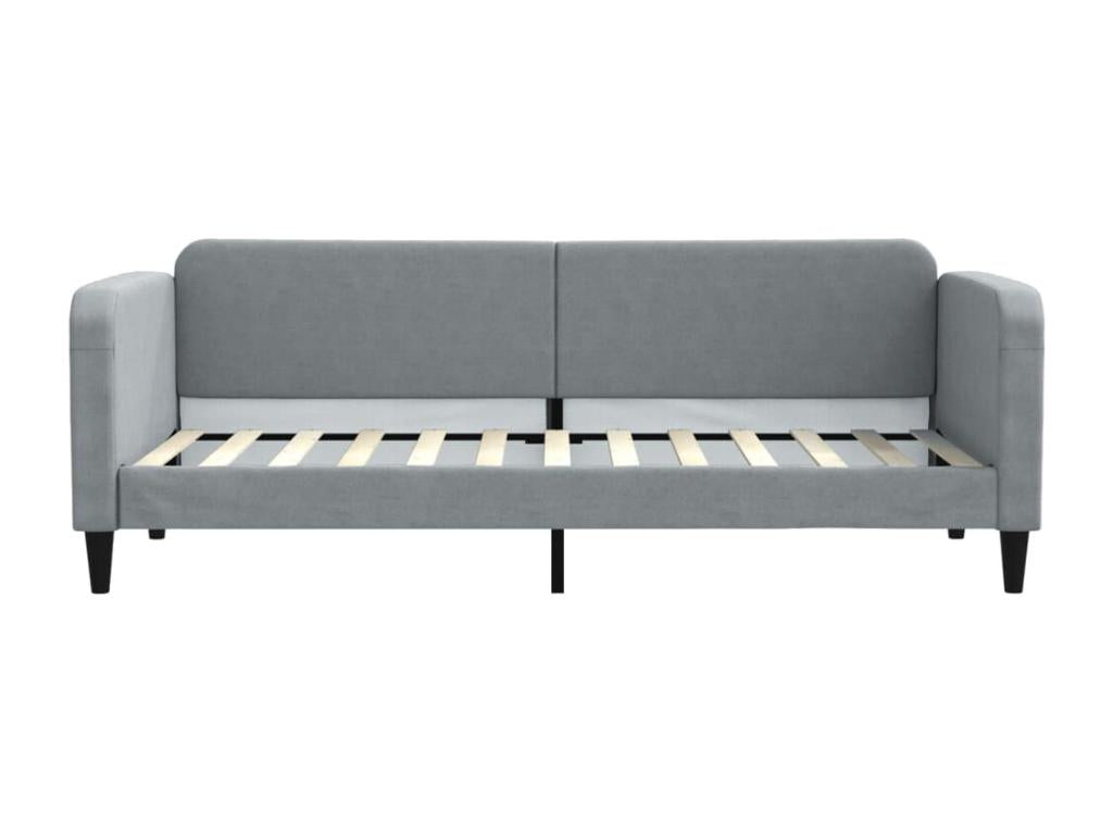 Lit de repos gris clair 80x200 cm tissu 00688SMCG
