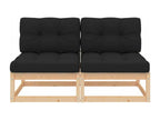 Canapés centraux de jardin coussins 2 pcs Bois de pin massif 39179ZIJK