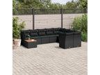Salon de jardin 10 pcs avec coussins noir résine tressée 87949YUBQ