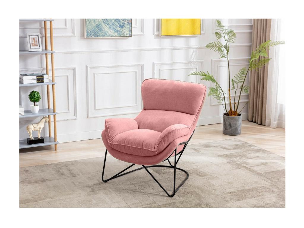 Artvivrestore - Fauteuil en velours rose poudré 31668VOEF