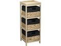Chiffonnier en bois 3 paniers jacinthe naturel et noir 76016FXMH