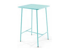 Ensemble table de bar et 2 chaises hautes en métal turquoise - Calmetop 98871CPHS