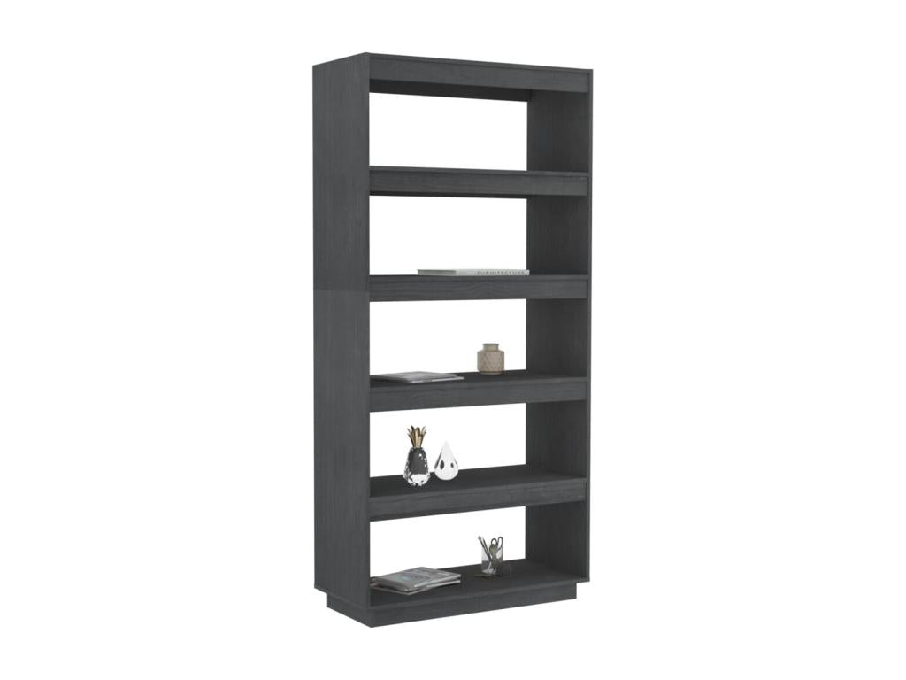 Bibliothèque/Séparateur de pièce Gris 80x35x167 cm Pin massif 33999RWYM