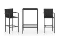 Ensemble de bar de jardin 3 pcs Résine tressée Noir 33379EGTP