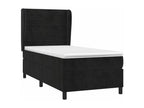 Lit à sommier tapissier et matelas Noir 80x200 cm Velours 18206DRBQ