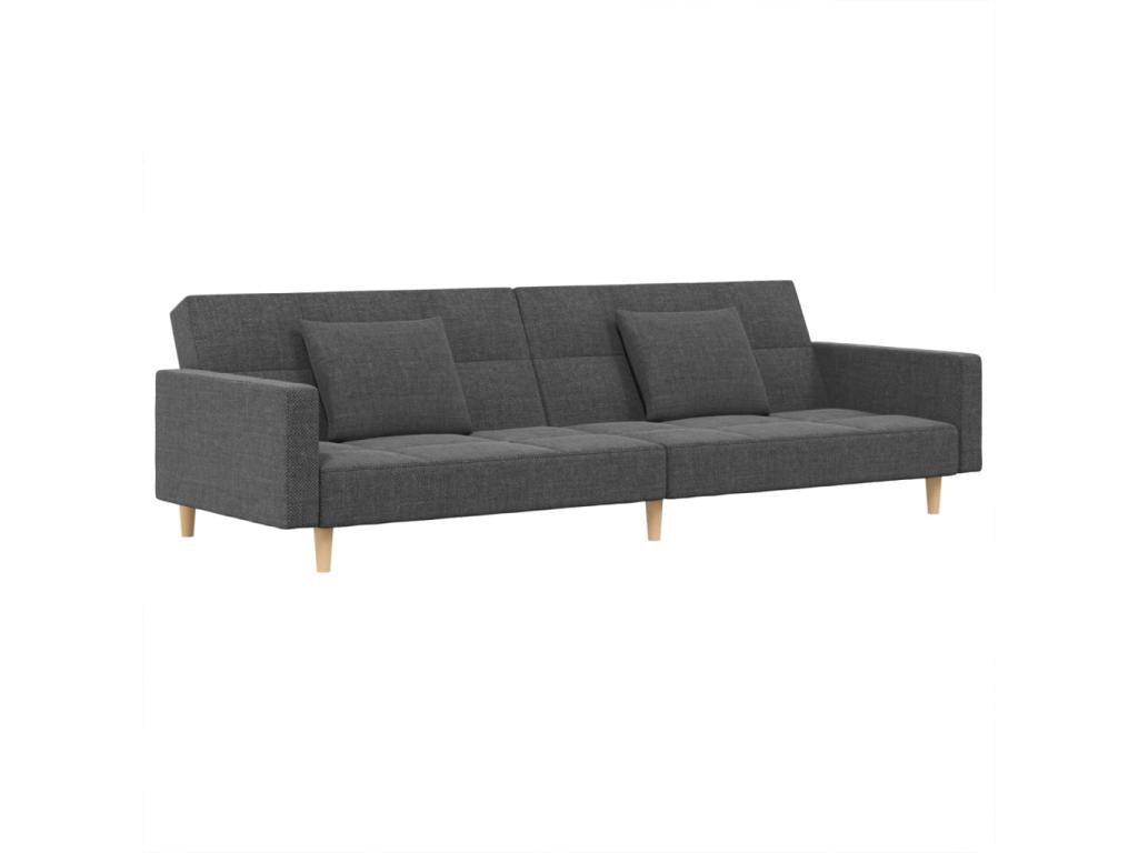 Canapé-lit à 2 places avec deux oreillers gris clair tissu 09141VWOA