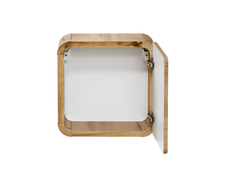 Caisson meuble haut de salle de bain - Chêne artisanal doré - L35-H35-P22 - Calmetop 23404HAIP