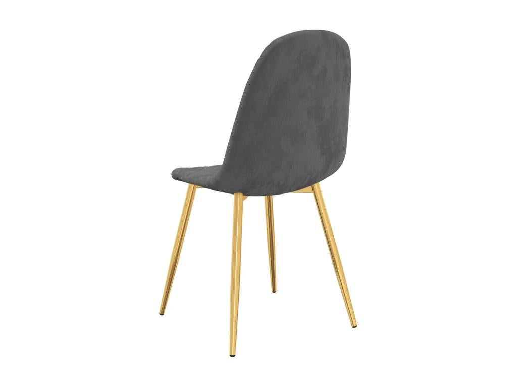 Chaise pieds métal doré et assise velours gris foncé Artvivrestore - Lot de 4 98702ACUB
