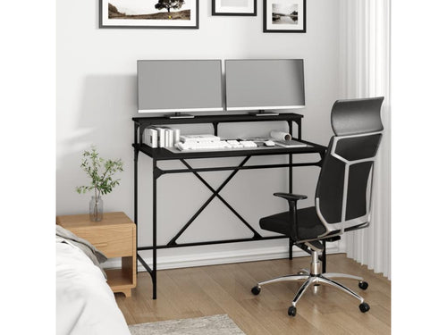 Bureau noir 100x50x90 cm bois d'ingénierie et fer 48709AVOW