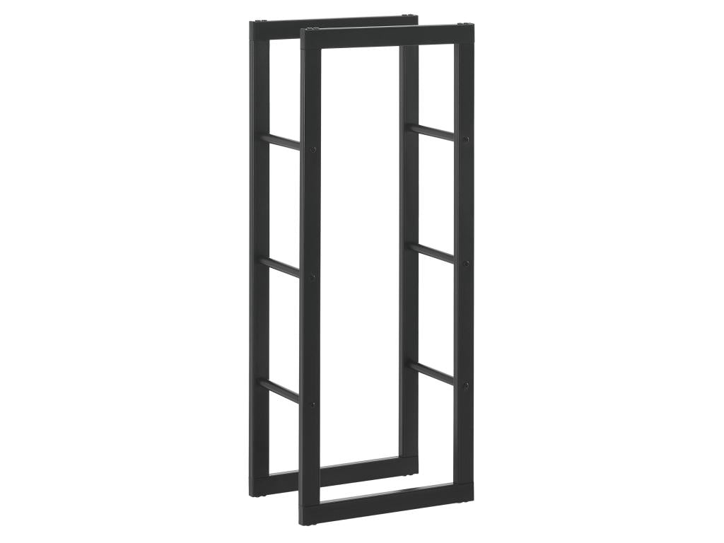 Porte-Bûches Range-Bûches pour Bois de Chauffage Intérieur Extérieur Acier Laqué 40x100x25 cm Noir Artvivrestore 16860IXET