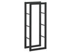 Porte-Bûches Range-Bûches pour Bois de Chauffage Intérieur Extérieur Acier Laqué 40x100x25 cm Noir Artvivrestore 16860IXET