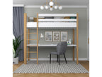 Lit mezzanine en bois - avec bureau N06 Blanc / Chêne Naturel 100x180 71201REGI