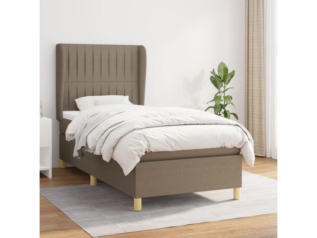 Lit à sommier tapissier avec matelas Artvivrestore 90x200 cm Tissu 16358QMFN