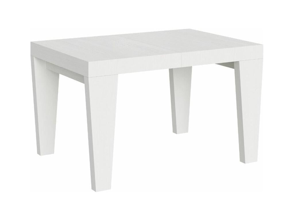 Table à manger extensible en bois pieds en V Nidchicshop-Couleur Blanc-Support 4 pieds-5 rallonges fines-Largeur extensible 130 à 390cm 69987TZXK