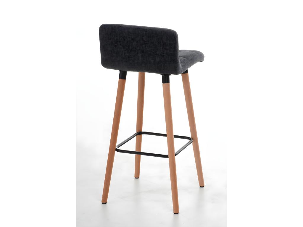 Tabourets de bar - Tissu / Bois - Gris clair - Calmetop 58493SVVD