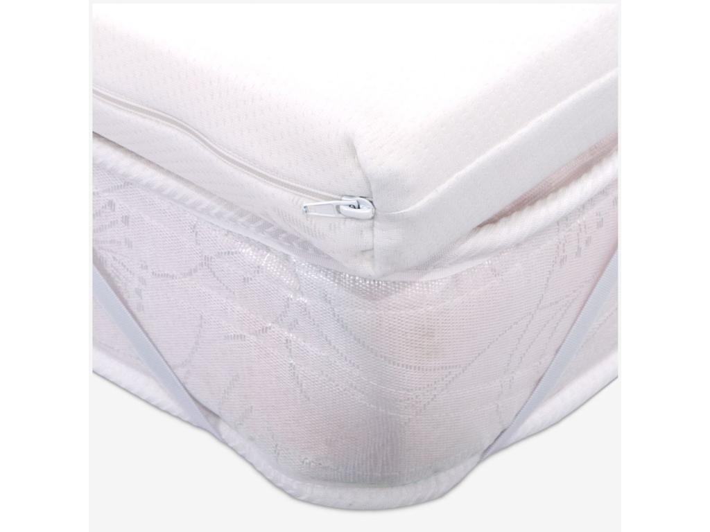 Surmatelas 160x190 haut de 10 cm en tissu déhoussable Calmetop - Topper H10 92015ZQSU