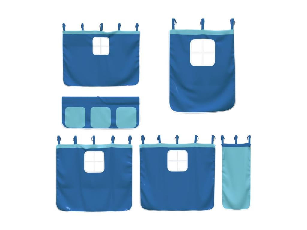 Lit superposé sans matelas bleu 75x190 cm bois de pin massif 27667MKRI