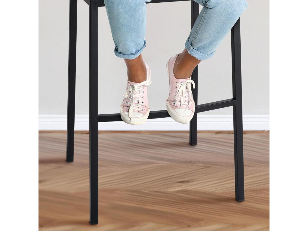 Lot de 2 Tabouret de bar - Tissu / Métal - Crème - Calmetop 09043UQIM