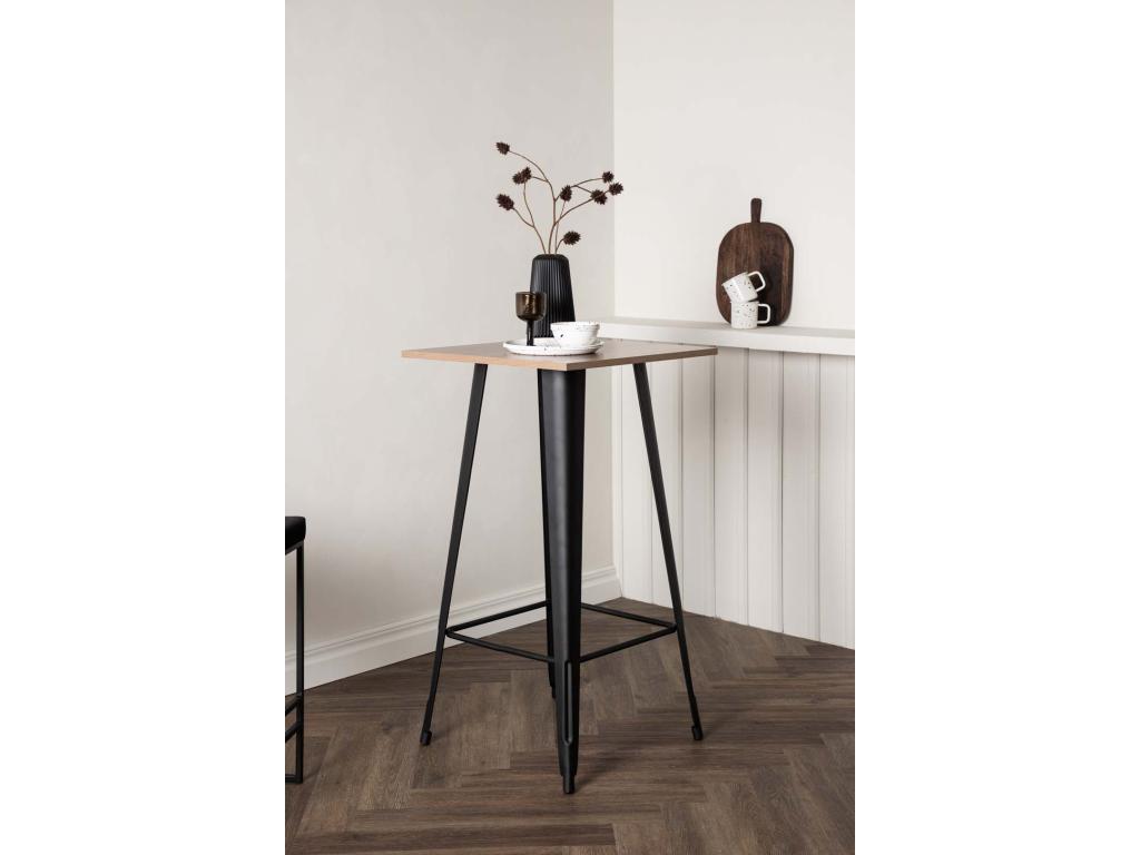 Table de bar calme au décor noyer. 53109QESF