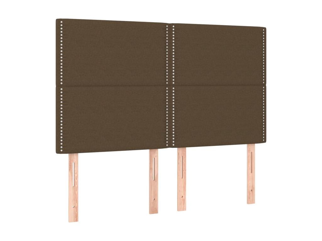 Tête de lit 4 pièces Marron foncé 72x5x78/88 cm Tissu 98561QSTH