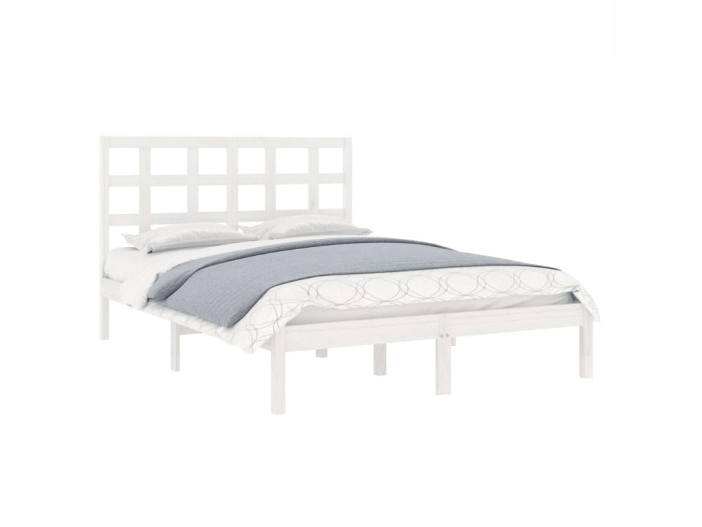 Cadre de lit sans matelas blanc 160x200 cm bois massif 61880SGIP