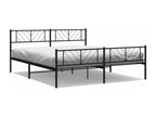 Cadre de lit métal avec tête de lit/pied de lit noir 180x200 cm 43689WFKP