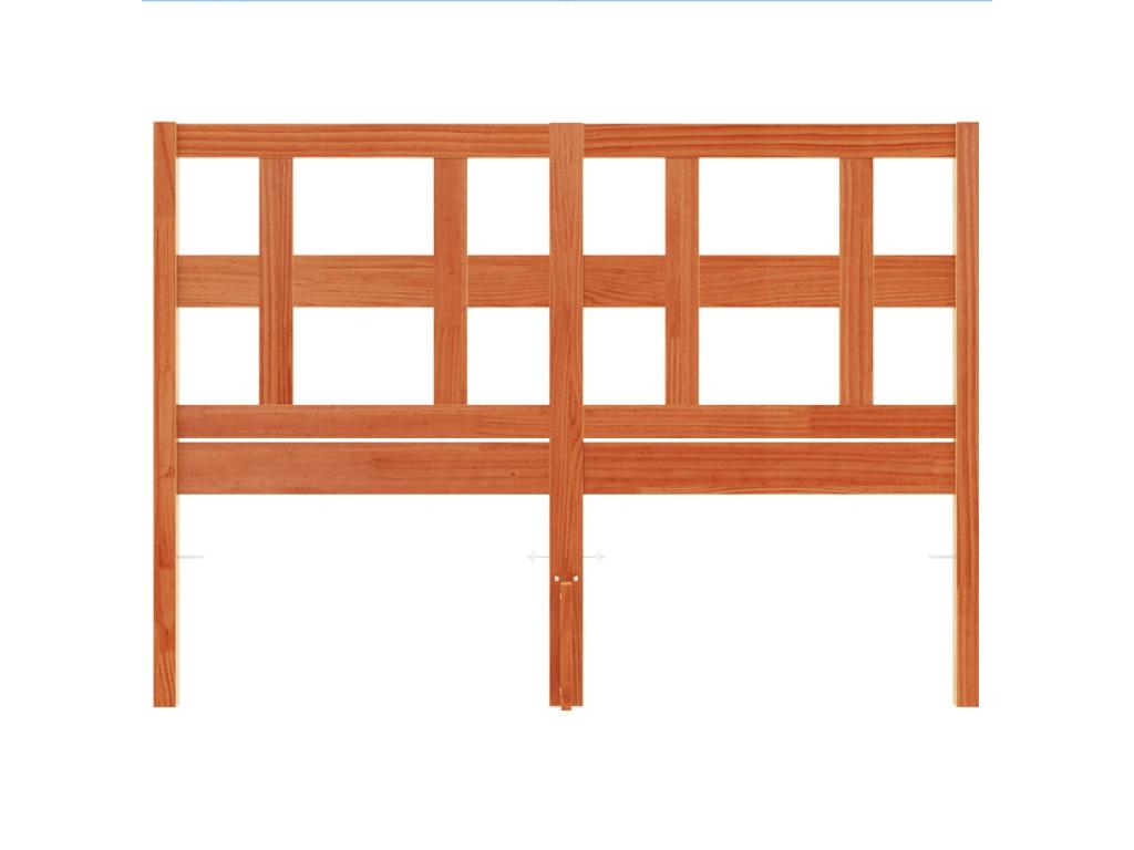 Tête de lit marron 135cm bois massif de pin 57226LMPY