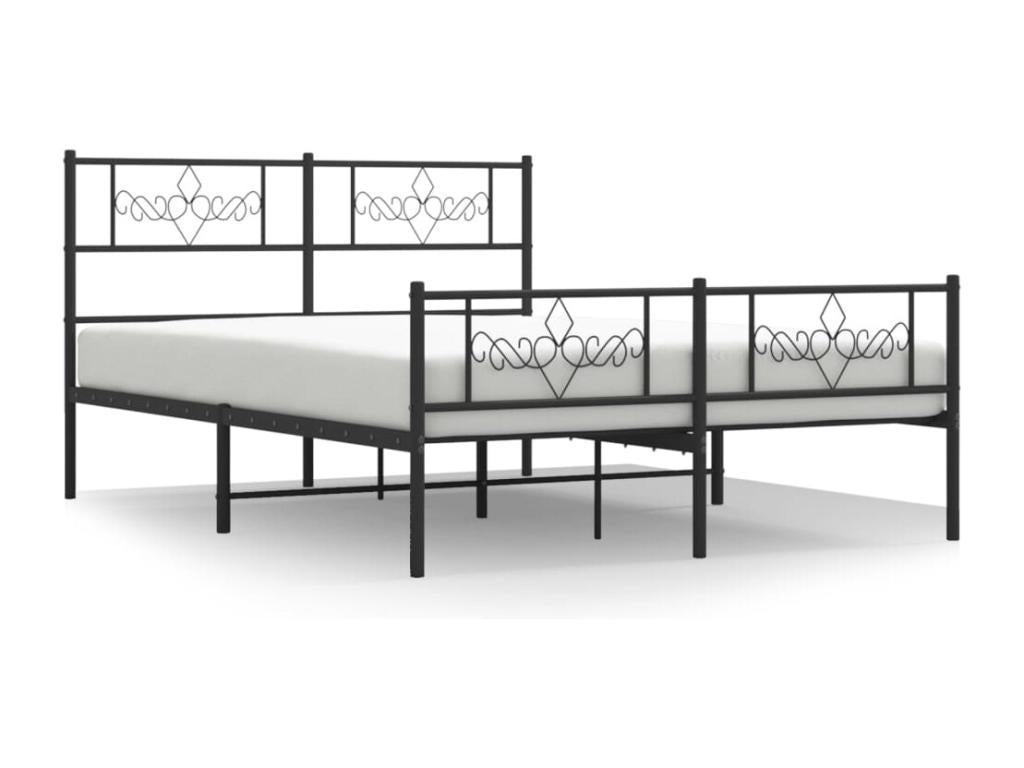 Cadre de lit métal sans matelas avec pied de lit noir 120x200cm 54803AAUP