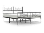 Cadre de lit métal sans matelas avec pied de lit noir 120x200cm 54803AAUP