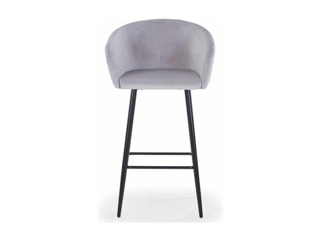 Tabouret de Bar en Velours Calmetop 106cm Argent 17583CKFW