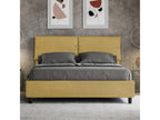 Lit sans sommier rembourré 160x190 microfibre ocre Artvivrestore 21749UXRG