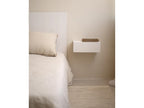 Table de chevet en bois de sapin flottant ton blanc 40x15cm - Nidchicshop 52891NWED