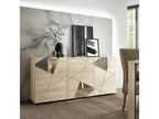 Artvivrestore - Buffet 3 Portes Finition Bois Artvivrestore avec Sérigraphies et Miroirs 82332OMYH