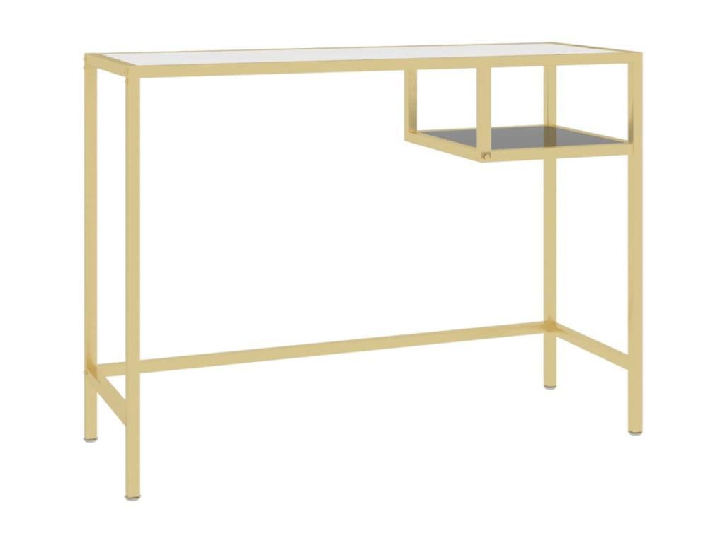 Bureau d'ordinateur Transparent 100x36x74 cm Verre trempé 10461EETG