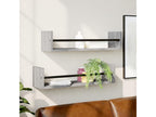Etagères murales avec barres 2 pcs Calmetop gris 60x16x14 45480FMRW