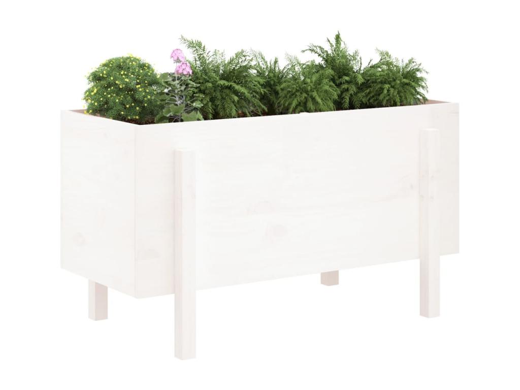 Lit surélevé de jardin blanc 101x50x57 bois de pin massif 43171VQXW