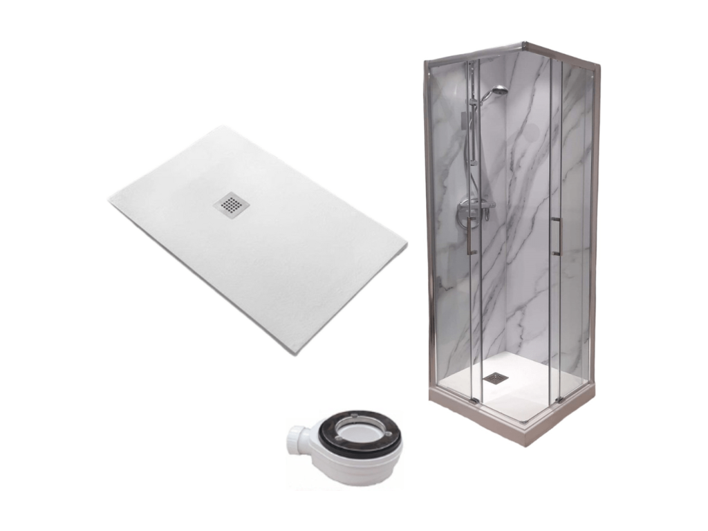 Receveur de Douche 65x65 cm Ligne Nidchicshop Extra Slim Blanc Cabine de Douche 65x65 cm Haut 200 cm Avec Ouverture d'Angle 88405VREZ