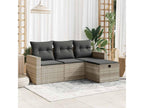 Salon de jardin 4 pcs avec coussins gris clair résine tressée 61631QSIP