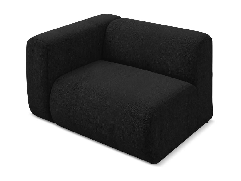 Module avec accoudoirs gauche en tissu chenille - noir - Artvivrestore 97760FPLE